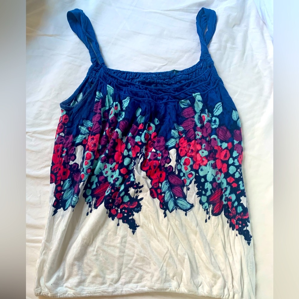American eagle tank top blue and white
